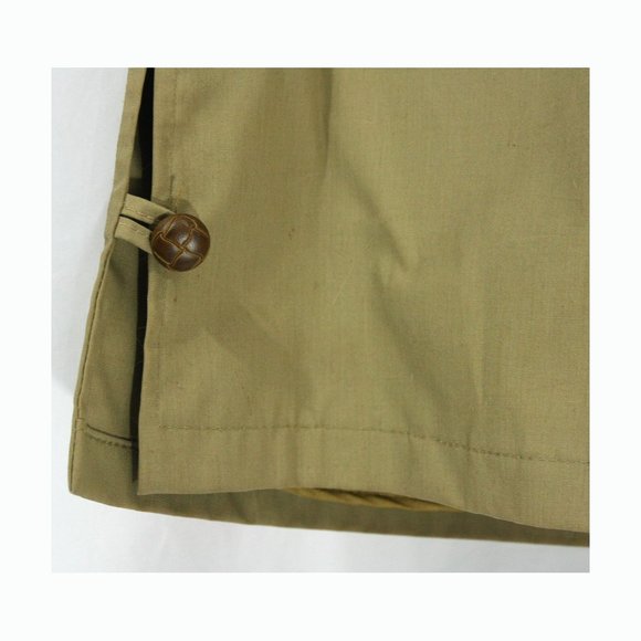 Vintage Robert Lewis Idea Faux Fur Collar Hooded Men's Tan Trench Storm Coat 46 - Picture 7 of 9